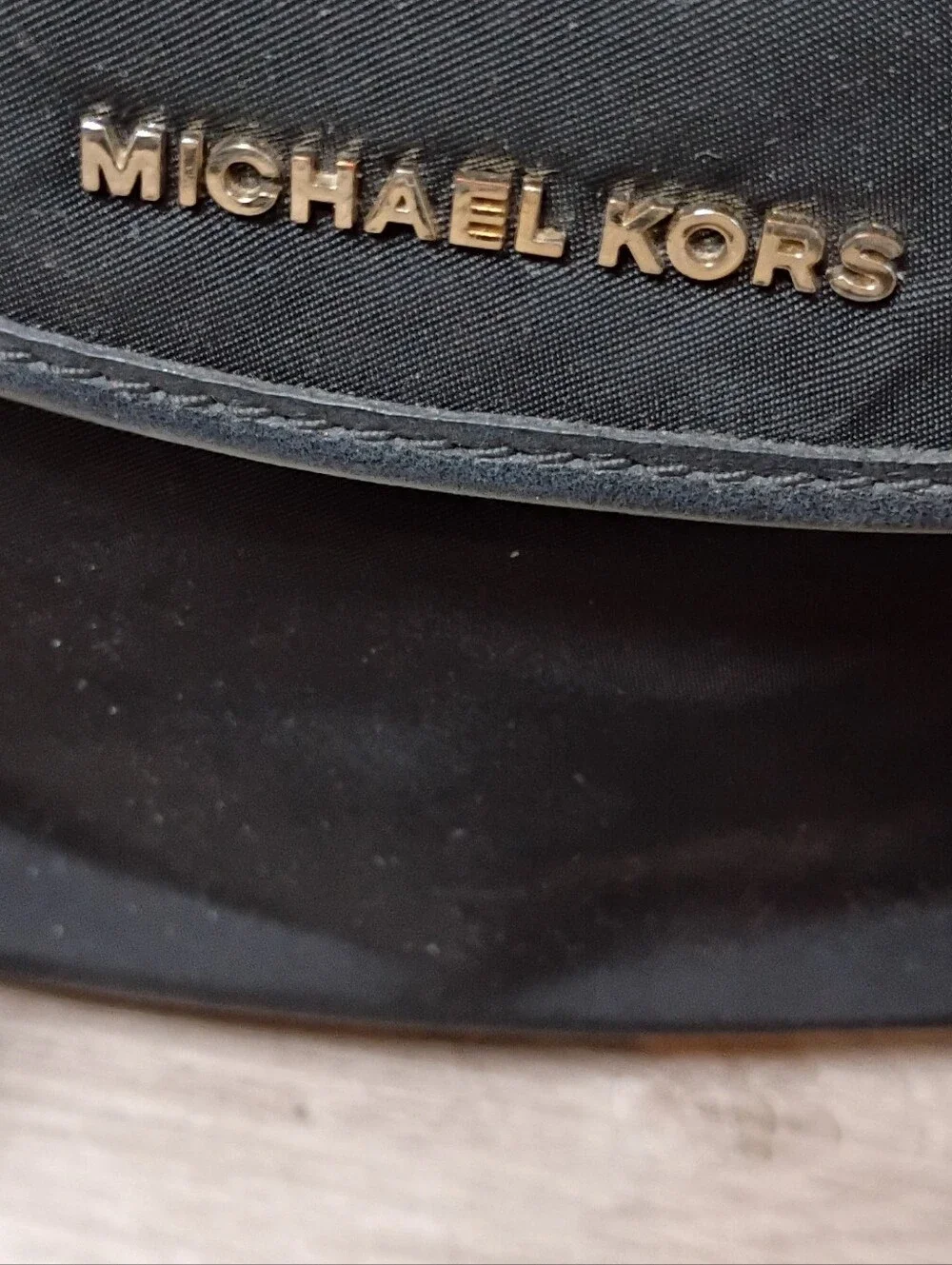 Michael Kors Classic Casual Black Nylon Leather Gold Studded Cargo Backpack‎ Bag